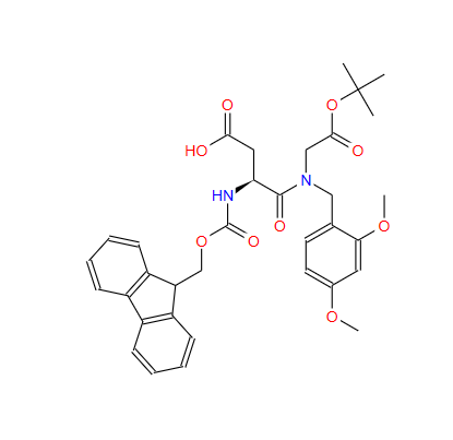 N-[(9H-芴-9-基甲氧基)羰基]-L-ALPHA-天冬氨酰基-N-[(2,4-二甲氧基苯基)甲基]甘氨酸 1-叔丁酯,REF DUPL: Fmoc-Asp(OtBu)-(Dmb)Gly-OH