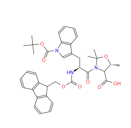 (5R)-3-[(2S)-3-[1-[叔丁氧羰基]-1H-吲哚-3-基]-2-[[芴甲氧羰基]氨基]-1-氧代丙基]-2,2,5-三甲基-4-恶唑烷羧酸,FMOC-TRP(BOC)-THR(PSIME,MEPRO)-OH