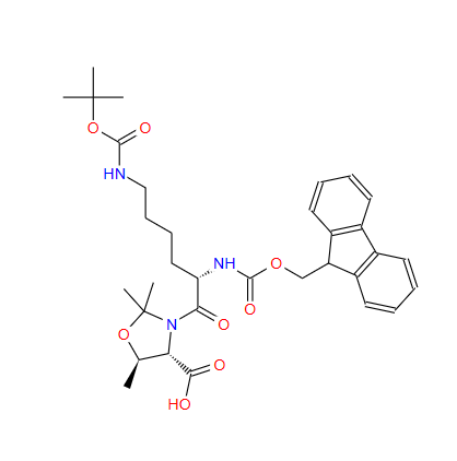 (4S,5R)-3-[(2S)-6-[[叔丁氧羰基]氨基]-2-[[芴甲氧羰基]氨基]-1-氧代己基]-2,2,5-三甲基-4-恶唑烷羧酸,FMOC-LYS(BOC)-THR(PSIME,MEPRO)-OH