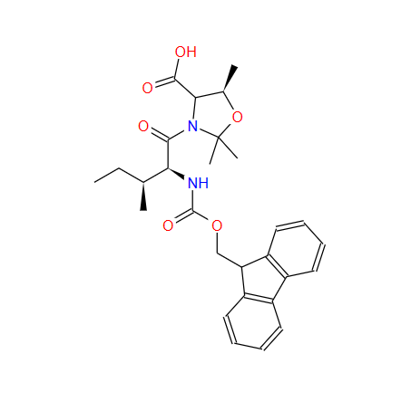 (5R)-3-[(2S,3S)-2-[[芴甲氧羰基]氨基]-3-甲基-1-氧代戊基]-2,2,5-三甲基-4-恶唑烷羧酸,(4S,5R)-3-(FMoc-Ile)-2,2,5-triMethyl-oxazolidine-4-carboxylic acid