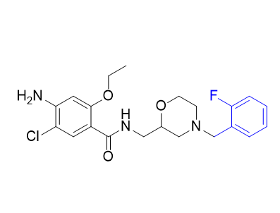 莫沙必利杂质13,4-amino-5-chloro-2-ethoxy-N-((4-(2-fluorobenzyl)morpholin-2-yl)methyl)benzamide
