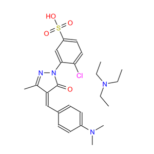 143193-48-0；4-氯-3-[4-[4-(二甲氨基)苯亚甲基]-3-甲基-5-氧代-2-吡唑啉-1-基]苯磺酸三乙胺盐