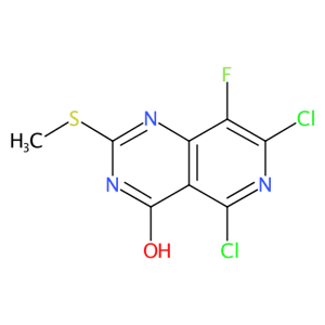 5,7-二氯-8-氟-2-(甲硫基)吡啶并[4,3-D]嘧啶-4(1H)-酮,5,7-dichloro-8-fluoro-2-(methylsulfanyl)pyrido[4,3-d]pyrimidin-4-ol