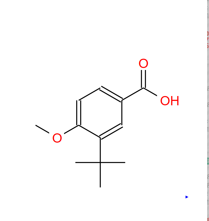 3-叔丁基-4-甲氧基苯甲酸,Benzoic acid, 3-(1,1-dimethylethyl)-4-methoxy-