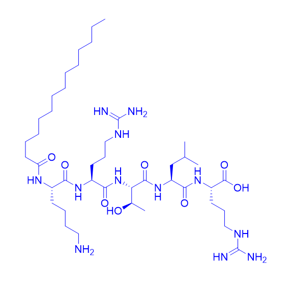 蛋白激酶C(PKC)抑制劑多肽N-m-KRTLR,Myristoyl-Lys-Arg-Thr-Leu-Arg-OH