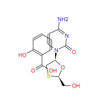 水杨酸拉米呋啶,((2R,5S)-5-(4-Amino-2-oxopyrimidin-1(2H)-yl)-1,3-oxathiolan-2-yl)methyl 2-hydroxybenzoate