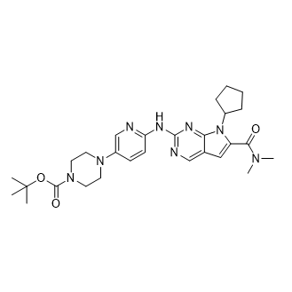 叔-丁基4-(6-((7-环戊基-6-(二甲基氨基甲酰)-7H-吡咯并[2,3-d]嘧啶-2-基)氨基)吡啶-3-基)哌嗪-1-羧酸酯,tert-butyl 4-(6-((7-cyclopentyl-6-(dimethylcarbamoyl)-7H-pyrrolo[2,3-d]pyrimidin-2-yl)amino)pyridin-3-yl)piperazine-1-carboxylate