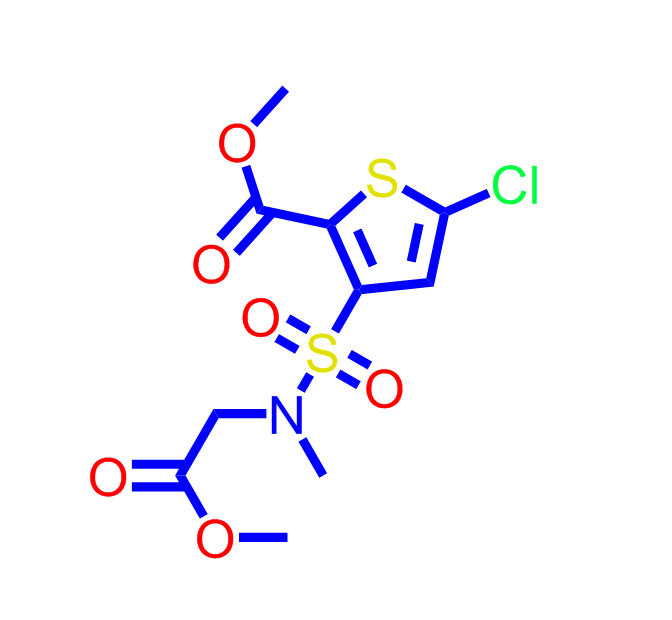 5-氯-3-(N-乙酸甲酯-N-甲基氨基磺酰基)-噻吩-2-甲酸甲酯,5-Chloro-3-[N-(methoxy-carbonyl-methyl)sulfamoyl]-2-thiophene carboxylic acid methyl ester