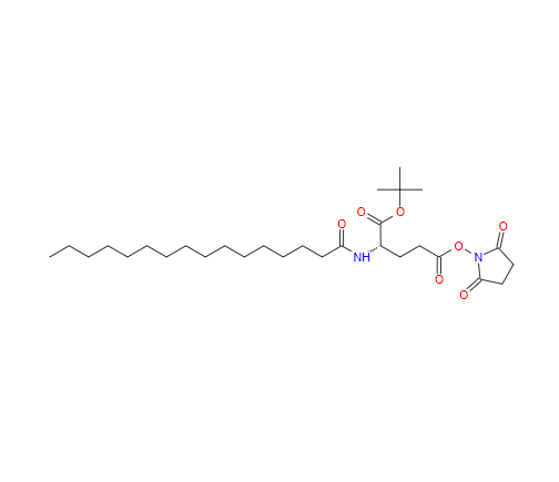 NΕ-棕榈酰基-L-谷氨酸Γ-琥珀酰亚胺基-Α-叔丁酯,Nε-Palmitoyl-L-glutamic Acid γ-Succinimidyl-α-tert-butyl Ester