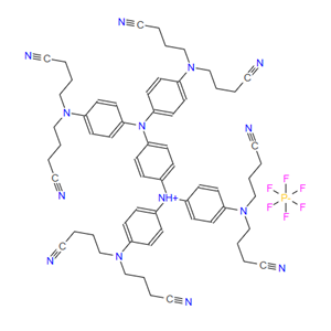 253267-38-8；N、 N，N''，N''-四[4-双（3-氰基丙基）氨基苯基]-对苯二胺六氟磷酸盐