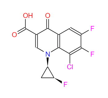 西他沙星中间体,8-chloro-6,7-difluoro-1-((1R,2S)-2-fluorocyclopropyl)-4-oxo-1,4-dihydroquinoline-3-carboxylic acid