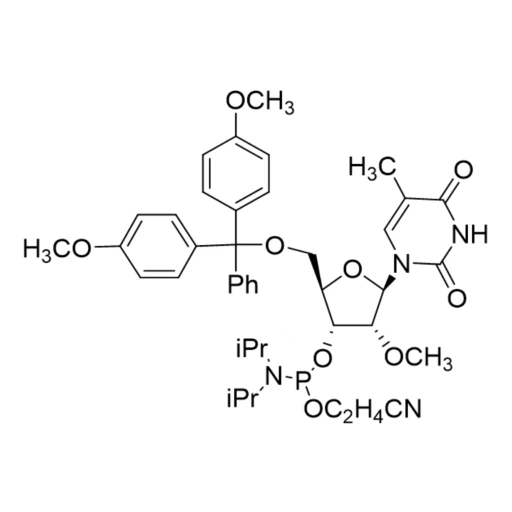 5'-O-[二(4-甲氧基苯基)苯基甲基]-5-甲基-2'-O-甲基尿苷 3'-[2-氰基乙基 二异丙基氨基亚磷酸酯],2'-O-Methyl-5-methyl-U CEP