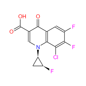西他沙星中间体,8-chloro-6,7-difluoro-1-((1R,2S)-2-fluorocyclopropyl)-4-oxo-1,4-dihydroquinoline-3-carboxylic acid