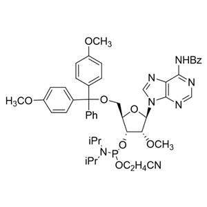 N-苯甲酰基-5'-O-(4,4-二甲氧基三苯甲基)-2'-O-甲基腺苷-3'-(2-氰基乙基-N,N-二异丙基)亚磷酰胺