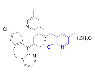 卢帕他定杂质03,4-(8-chloro-5,6-dihydro-11H-benzo[5,6]cyclohepta[1,2-b]pyridin11-ylidene)-1,1-bis((5-methylpyridin-3-yl)methyl)piperidin-1- ium 1.5 hydrate