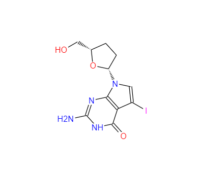 2-氨基-3,7-二氢-5-碘-7-[(2R,5S)-四氢-5-(羟基甲基)-2-呋喃基]-4H-吡咯并[2,3-D]嘧啶-4-酮,7-Iodo-2',3'-Dideoxy-7-Deaza-Guanosine