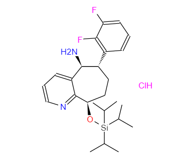 (5S,6S,9R)-6-(2,3-二氟苯基)-9-((三异丙基硅)氧基)-6,7,8,9-四氢-5H-环庚[B]吡啶-5-胺盐酸盐,(5S,6S,9R)-6-(2,3-difluorophenyl)-9-((triisopropylsilyl)oxy)-6,7,8,9-tetrahydro-5H-cyclohepta[b]pyridin-5-aminedihydrochloride