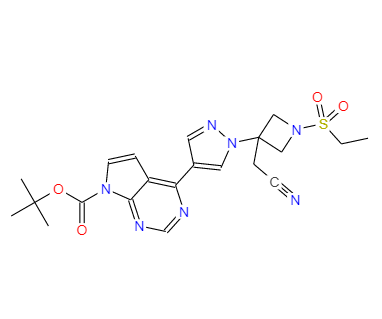4-[1-[3-(cyanomethyl)-1-(ethylsulfonyl)-3-azetidinyl]-1H-pyrazol-4-yl]-7H-Pyrrolo[2,3-d]pyrimidine-7-carboxylic acid 1,1-dimethylethyl ester,4-[1-[3-(cyanomethyl)-1-(ethylsulfonyl)-3-azetidinyl]-1H-pyrazol-4-yl]-7H-Pyrrolo[2,3-d]pyrimidine-7-carboxylic acid 1,1-dimethylethyl ester