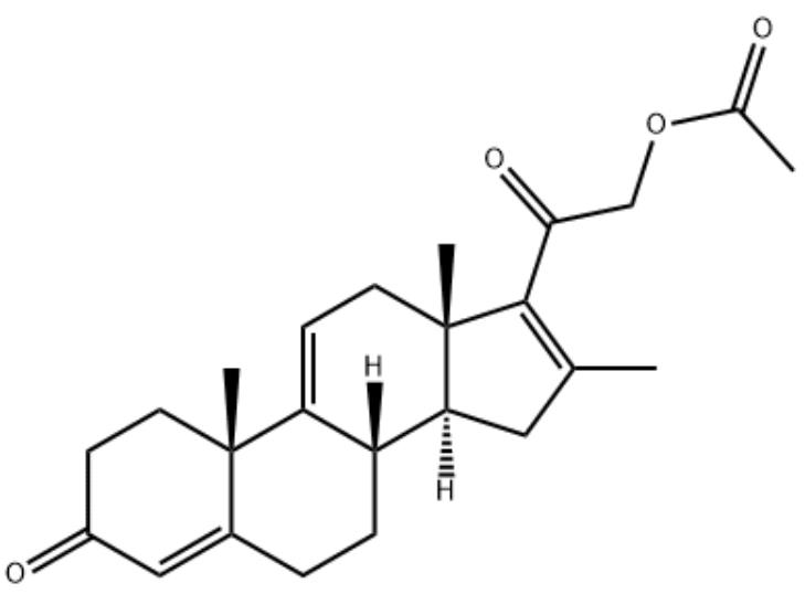 4，9（11），16-三烯-3，20-二酮，21-乙酰氧基-16-甲基-孕甾烷,Pregna-4,9(11),16-triene-3,20-dione, 21-(acetyloxy)-16-methyl-