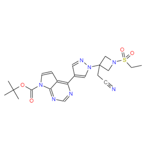4-[1-[3-(cyanomethyl)-1-(ethylsulfonyl)-3-azetidinyl]-1H-pyrazol-4-yl]-7H-Pyrrolo[2,3-d]pyrimidine-7-carboxylic acid 1,1-dimethylethyl ester
