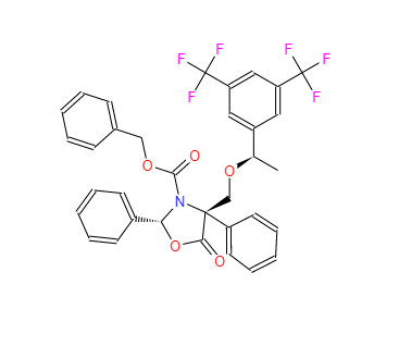 罗拉吡坦中间体,3-Oxazolidinecarboxylic acid, 4-[[(1R)-1-[3,5-bis(trifluoromethyl)phenyl]ethoxy]methyl]-5-oxo-2,4-diphenyl-, phenylmethyl ester, (2R,4S)-