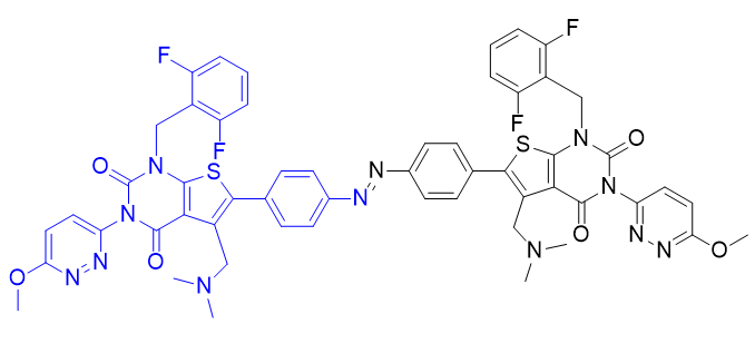 瑞盧戈利雜質(zhì)03,(E)-6,6'-(diazene-1,2-diylbis(4,1-phenylene))bis(1-(2,6-difluorobenzyl)-5-((dimethylamino)methyl)-3-(6-methoxypyridazin-3-yl)thieno[2,3-d]pyrimidine-2,4(1H,3H)-dione)