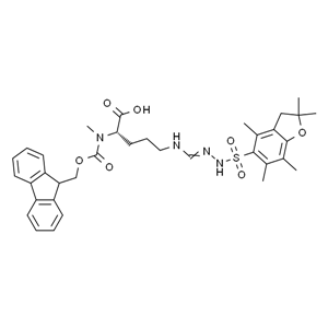 Fmoc-N-Me-Arg(pbf)-OH，芴甲氧羰基-N-甲基-L-精氨酸(磺酰基)