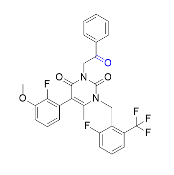 噁拉戈利杂质02,5-(2-fluoro-3-methoxyphenyl)-1-(2-fluoro-6-(trifluoromethyl)benzyl)- 6-methyl-3-(2-oxo-2-phenylethyl)pyrimidine-2,4(1H,3H)-dione