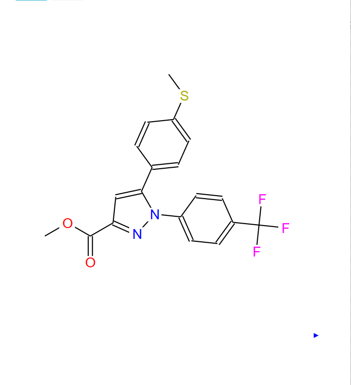 5-(4-(甲硫基)苯基)-1-(4-(三氟甲基)苯基)-1H-吡唑-3-羧酸甲酯,METHYL 5-(4-METHYLSULFANYL-PHENYL)-1-(4-TRIFLUOROMETHYL-PHENYL)-1H-PYRAZOLE-3-CARBOXYLATE