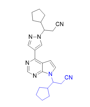 蘆可替尼雜質(zhì)03,3-(4-(1-(2-cyano-1-cyclopentylethyl)-1H-pyrazol-4-yl)-7H-pyrrolo[2,3-d]pyrimidin-7-yl)-3-cyclopentylpropanenitrile