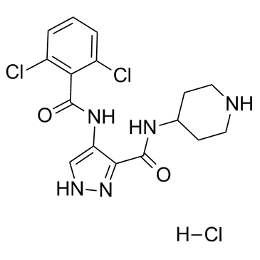 N-(4-哌啶基)-4-(2,6-二氯苄氨基)-1H-吡唑-3-羧胺盐酸盐,AT7519 hydrochloride