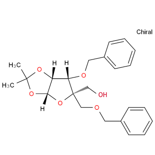3-O-苄基-4-C-苄氧甲基-1,2-O-异亚丙基-Α-D-呋喃核糖,1,2-O-(1-methylethylidene)-4-C-[(phenylmethoxy)methyl]-3-O-(phenylmethyl)-L-Lyxofuranose