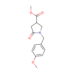 1-(4-甲氧基芐基)-5-氧代吡咯烷-3-羧酸甲酯,methyl 1-[(4-methoxyphenyl)methyl]-5-oxopyrrolidine-3-carboxylate