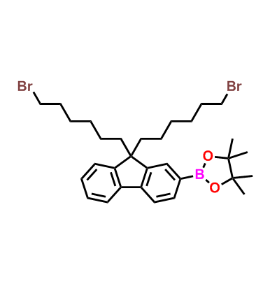 2-(9,9-双(6-溴己基)-9H-芴-2-基)-4,4,5,5-四甲基-1,3,2-硼酸酯,2-(9,9-Bis(6-bromohexyl)-9H-fluoren-2-yl)-4,4,5,5-tetramethyl-1,3,2-boronic acid ester