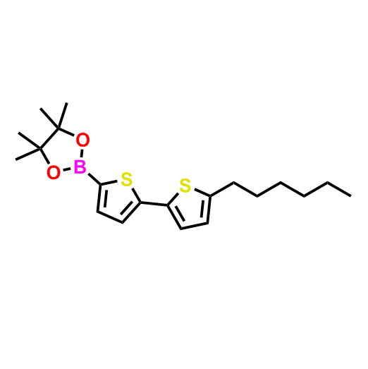 5′-己基-2,2′-并噻吩-5-硼酸频那醇酯,2-(5'-Hexyl-[2,2'-bithiophen]-5-yl)-4,4,5,5-tetramethyl-1,3,2-dioxaborolane