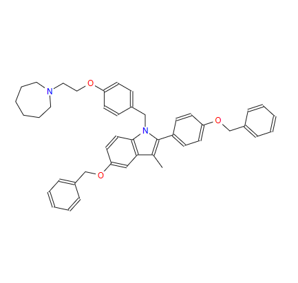 1-(4-(2-(氮杂环庚烷-1-基)乙氧基)苄基)-5-(苄氧基)-2-(4-(苄氧基)苯基)-3-甲基-1H-吲哚,1-[4-(2-AZEPAN-1-YL-ETHOXY)-BENZYL]-5-BENZYLOXY-2-(4-BENZYLOXY-PHENYL)-3-METHYL-1H-INDOLE
