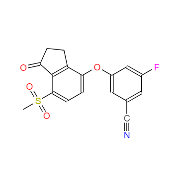 3-氟-5-((7-(甲基磺?；?-1-氧代-2,3-二氫-1H-茚-4-基)氧基)苯甲腈,3-fluoro-5-((7-(methylsulfonyl)-1-oxo-2,3-dihydro-1H-inden-4-yl)oxy)benzonitrile