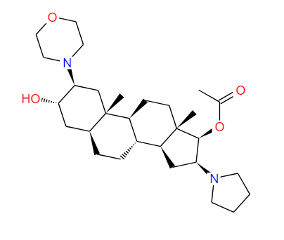 3Α,17Β-(二羟基)-2Β-(吗啉-1-基)-16-(吡咯烷-1-基)-5Α-雄甾-17-乙酸酯,(2b,3a,5a,16b,17b)-17-Acetoxy-3-hydroxy-2-(4-morpholinyl)-16-(1-pyrrolidinyl)androstane