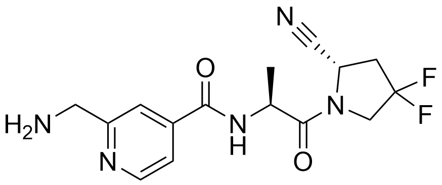 2-(aminomethyl)-N-((S)-1-((S)-2-cyano-4,4-difluoropyrrolidin-1-yl)-1-oxopropan-2-yl)isonicotinamide,2-(aminomethyl)-N-((S)-1-((S)-2-cyano-4,4-difluoropyrrolidin-1-yl)-1-oxopropan-2-yl)isonicotinamide