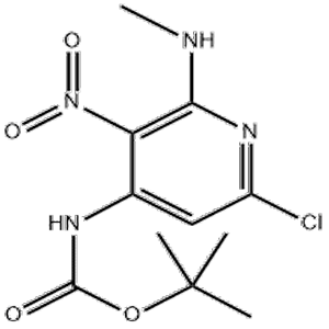 叔-丁基-N-[6-氯-2-(甲基氨基)-3-硝基-4-吡啶基]氨基甲酸酯,tert-butyl N-[6-chloro-2-(methylamino)-3-nitropyridin-4-yl]carbamate