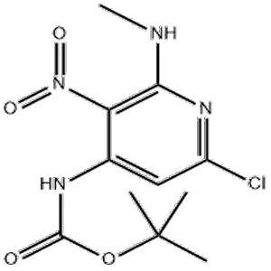 叔-丁基-N-[6-氯-2-(甲基氨基)-3-硝基-4-吡啶基]氨基甲酸酯,tert-butyl N-[6-chloro-2-(methylamino)-3-nitropyridin-4-yl]carbamate