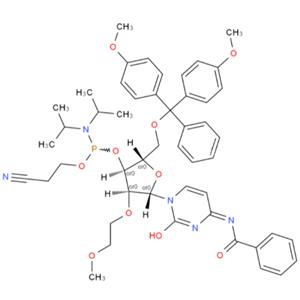 N-苯甲酰基-5'-O-[二(4-甲氧基苯基)苯基甲基]-2'-O-(2-甲氧基乙基)-胞苷 3'-[2-氰基乙基二异丙基氨基膦酸酯]