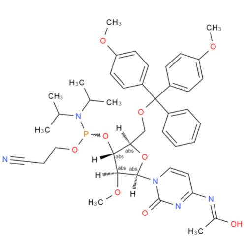 N-乙酰基-5'-O-(4,4-二甲氧基三苯甲基)-2'-O-甲基胞苷-3'-(2-氰基乙基-N,N-二异丙基)亚磷酰胺,DMT-2′O-Methyl-rC(ac) Phosphoramidite