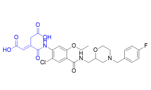 莫沙必利杂质03,(E)-3-((2-chloro-5-ethoxy-4-(((4-(4-fluorobenzyl)morpholin-2-yl)methyl)carbamoyl)phenyl)carbamoyl)pent-2-enedioic acid