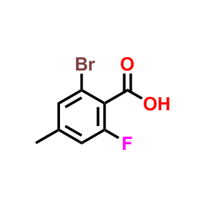 2-溴-6-氟-4-甲基苯甲酸,2-Bromo-6-fluoro-4-methylbenzoic acid