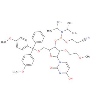 5'-O-[二(4-甲氧基苯基)苯基甲基]-2'-O-(2-甲氧基乙基)尿苷 3'-[2-氰基乙基 二异丙基氨基亚磷酸酯]163759-97-5