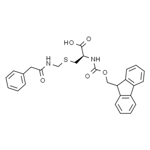 Fmoc-Cys(Phacm)-OH，(S)-2-((((9H-芴-9-基)甲氧基)羰基)氨基)-3-(((2-苯基乙酰氨基)甲基)硫代)丙酸
