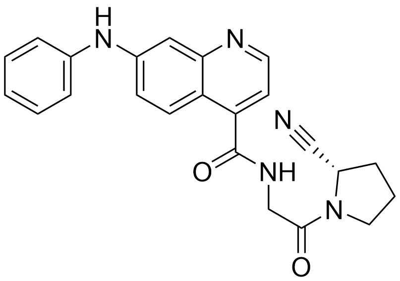 (S)-N-(2-(2-cyanopyrrolidin-1-yl)-2-oxoethyl)-7-(phenylamino)quinoline-4-carboxamide,(S)-N-(2-(2-cyanopyrrolidin-1-yl)-2-oxoethyl)-7-(phenylamino)quinoline-4-carboxamide