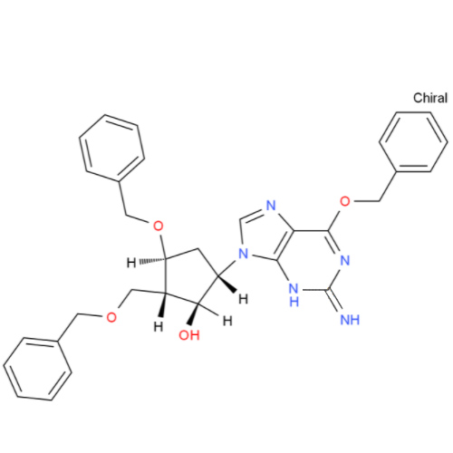 (1S,2S,3S,5S)-5-(2-氨基-6-苄氧基-9H-嘌呤-9-基)-3-苄氧基-2-苄氧基甲基环戊醇,(1S,2S,3S,5S)-5-(2-Amino-6-(benzyloxy)-9H-purin-9-yl)-3-(benzyloxy)-2-(benzyloxymethyl)cyclopentanol