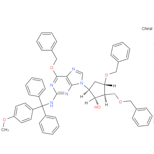 (2R,3S,5S)-3-苄氧基-5-[2-[[(4-甲氧基苯基)二苯基甲基]氨基]-6-苄氧基-9H-嘌呤-9-基]-2-苄氧基甲基环戊醇,(2R,3S,5S)-3-(Benzyloxy)-5-[2-[[(4-methoxyphenyl)diphenylmethyl]amino]-6-(phenylmethoxy)-9H-purin-9-yl]-2-(benzyloxymethyl)cyclopentanol